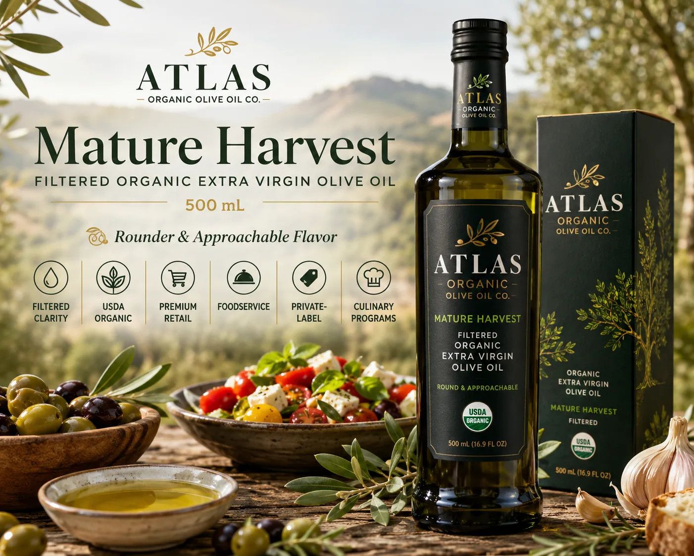 Mature Harvest Filtered Organic Extra Virgin Olive Oil — 500 mL
