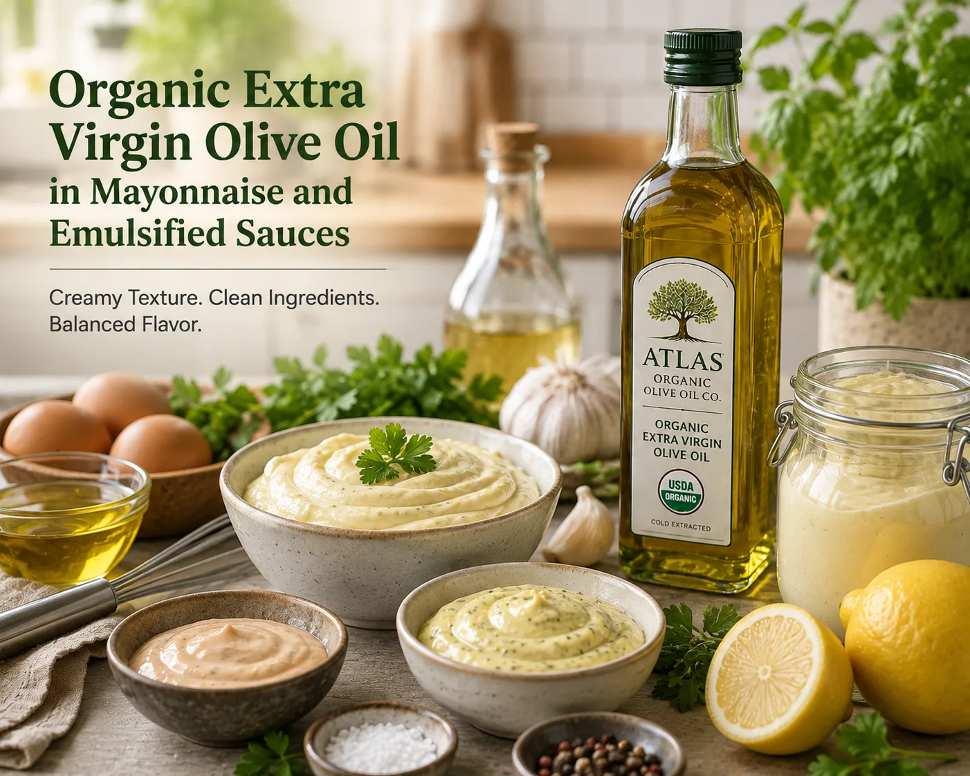 Organic Extra Virgin Olive Oil in Mayonnaise and Emulsified Sauces